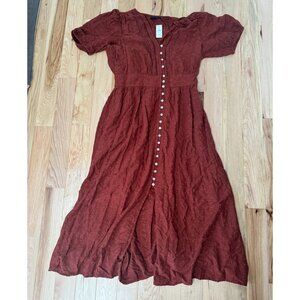GAP Eyelet Maxi Dress in Smoked Paprika (NEVER WORN)
